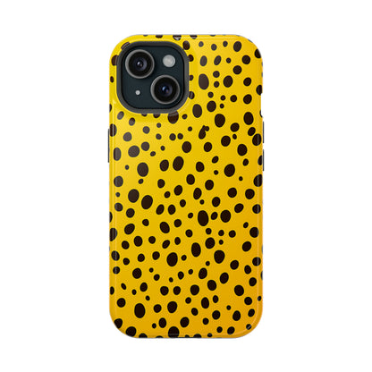 Dotted Delight - Yellow (iPhone MagSafe Case)Elevate your iPhone's style with a yellow surface with scattered dark dots and a MagSafe Case, offering robust protection, MagSafe compatibility, and a choice of matRimaGallery