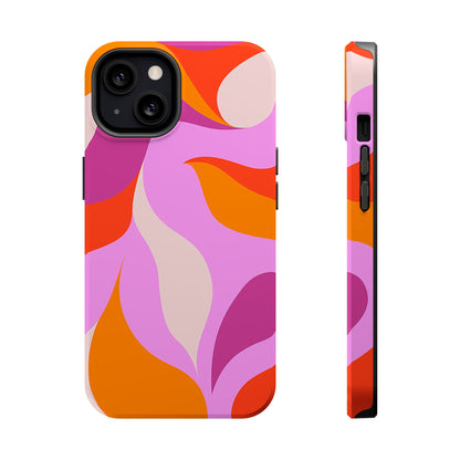 Peachy Swirls (iPhone MagSafe Case)Elevate your iPhone's protection and style with RimaGallery's Peachy Swirls design in sunset shades on a MagSafe Case against a dark backdrop. Enjoy dual-layer defenRimaGallery