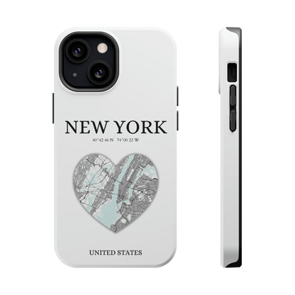Elevate your iPhone's style with the Dubai Heartbeat White MagSafe Case, offering robust protection, MagSafe compatibility, and a choice of matte or glossy finish. P-York Heartbeat - White (iPhone MagSafe Case)