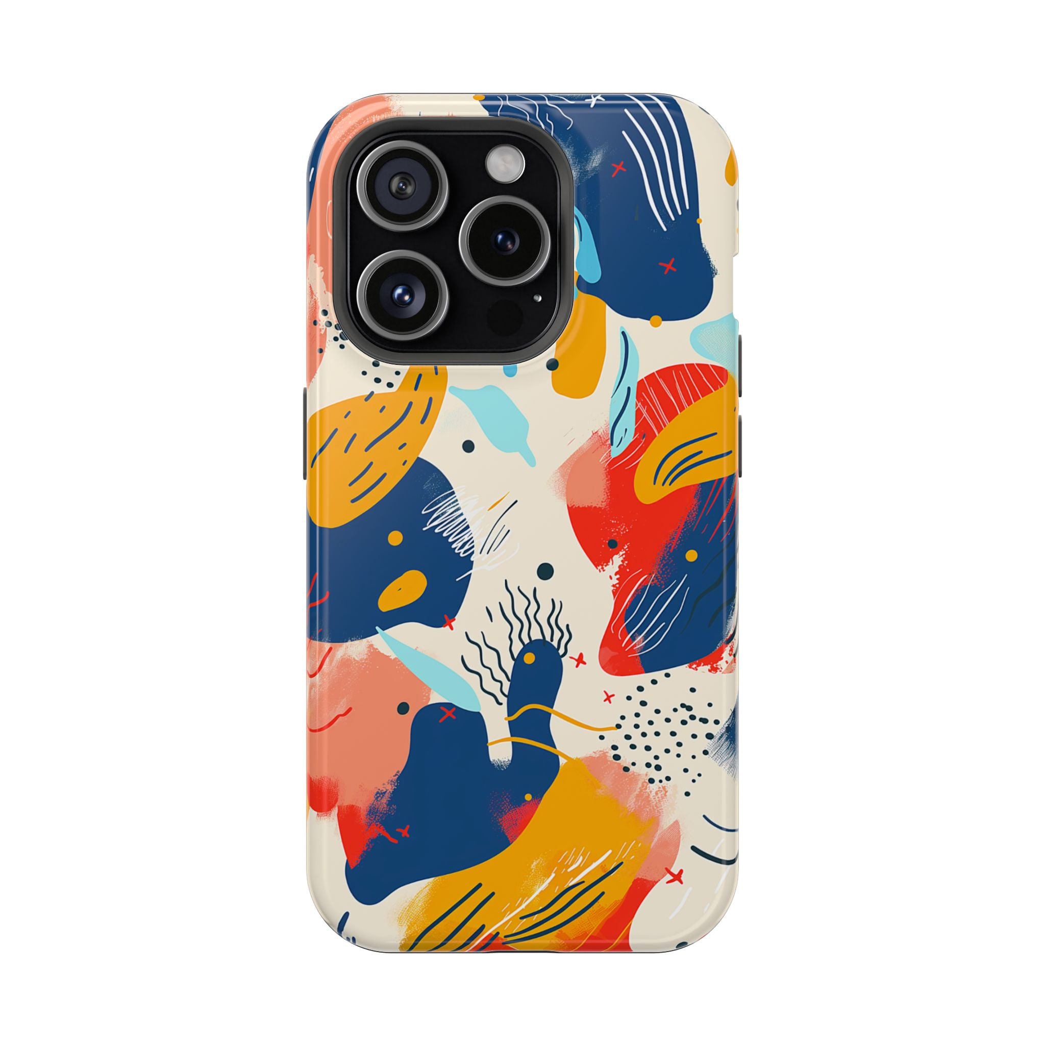 Abstract Color Splash Magnetic Phone Case — Impact-Resistant iPhone Cover