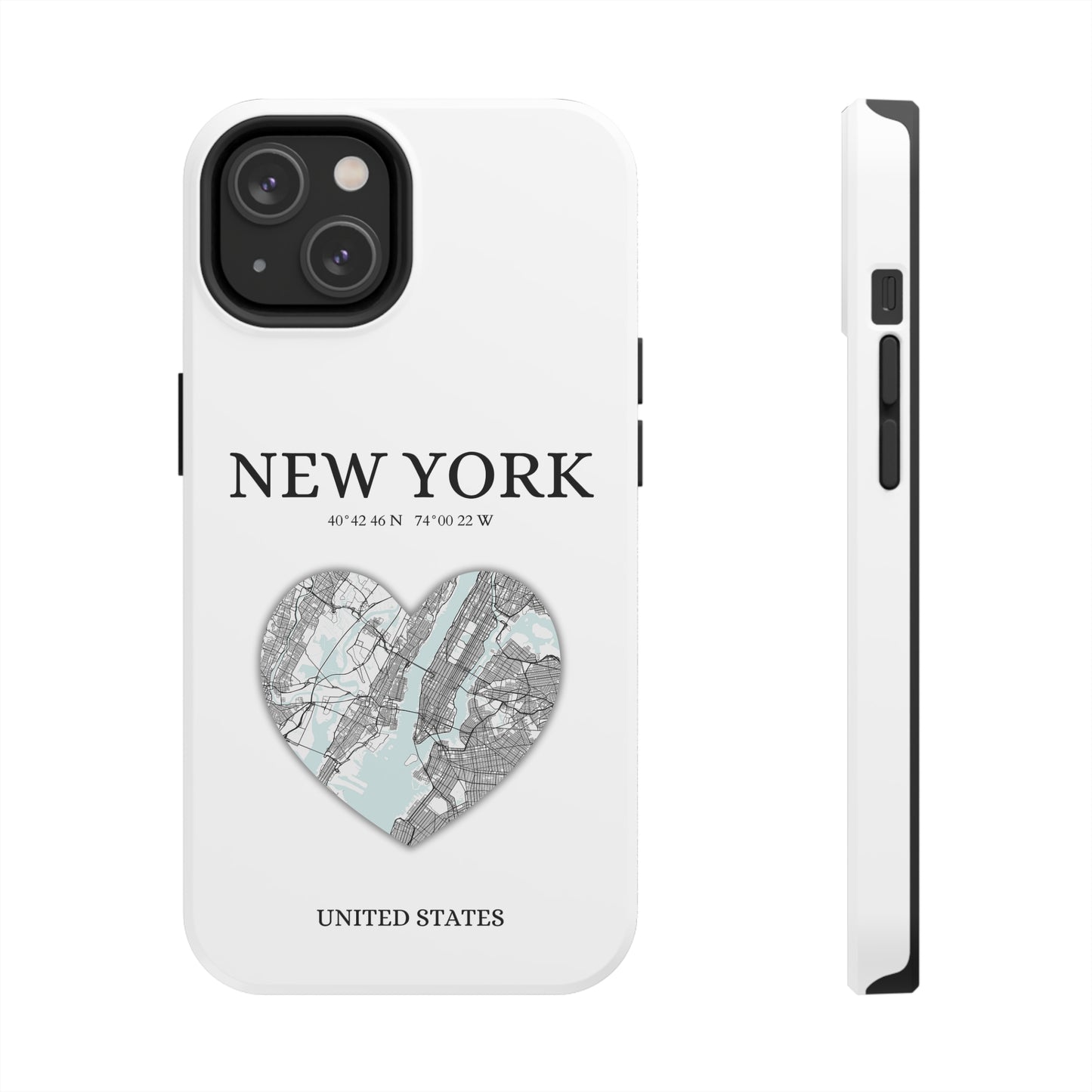 Elevate your iPhone with RimaGallery's New York Heartbeat case. Sleek design meets durability for stylish protection. Free US shipping.-York Heartbeat - White (iPhone Case 11-15)