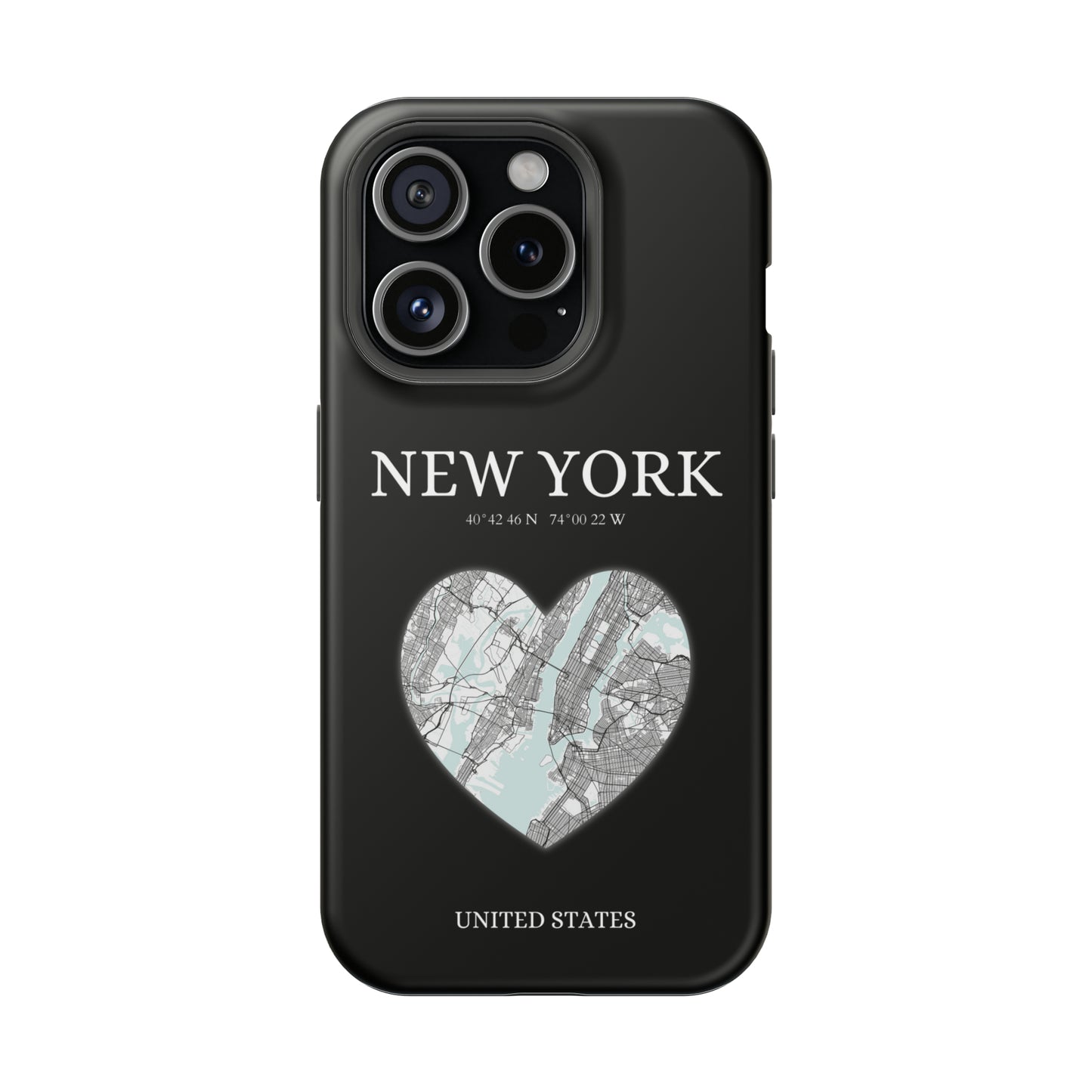 Elevate your iPhone's style with the New York Heartbeat Black MagSafe Case, offering robust protection, MagSafe compatibility, and a choice of matte or glossy finish-York Heartbeat - Black (iPhone MagSafe Case)