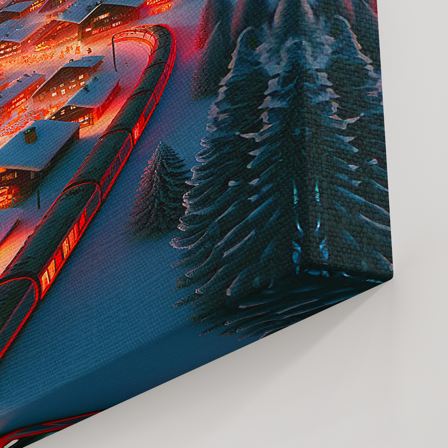 Aurora Village (Canvas)Aurora Village (Canvas  Matte finish, stretched, with a depth of 1.25 inches) Elevate your décor with RimaGallery’s responsibly made art canvases. Our eco-friendly mRimaGallery