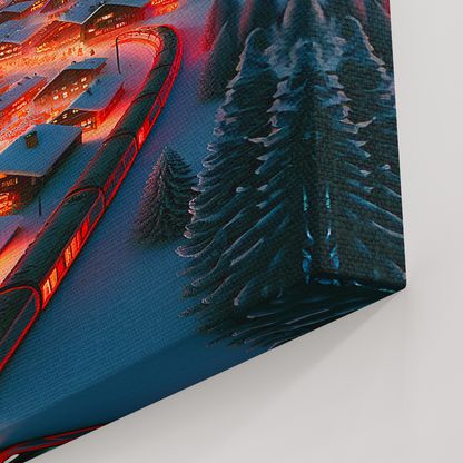 Aurora Village (Canvas)Aurora Village (Canvas  Matte finish, stretched, with a depth of 1.25 inches) Elevate your décor with RimaGallery’s responsibly made art canvases. Our eco-friendly mRimaGallery