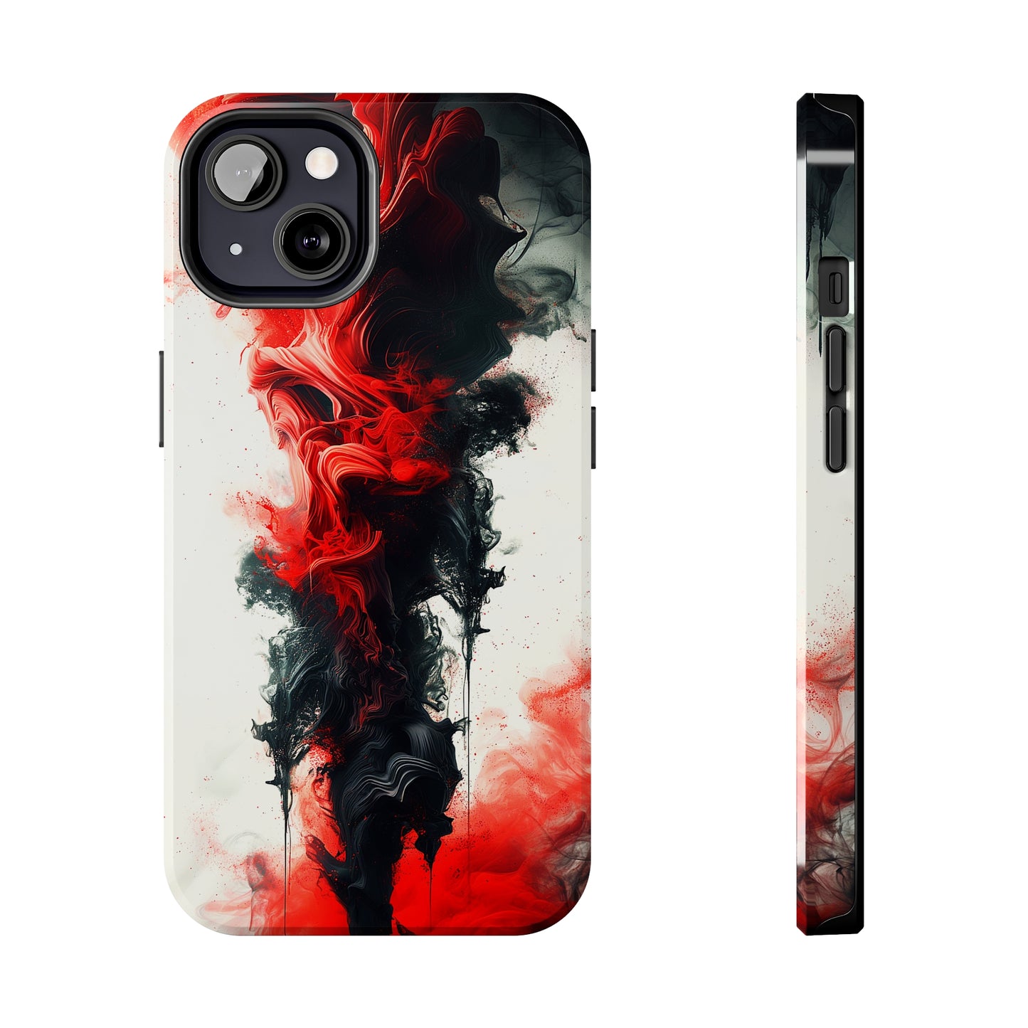 Ruby Ripples (iPhone Case 11-15)Elevate your iPhone's style with a Vibrant red ink flows on a tough case against a dark backdrop design. Sleek, durable protection for models 11-15. Free US shippingRimaGallery