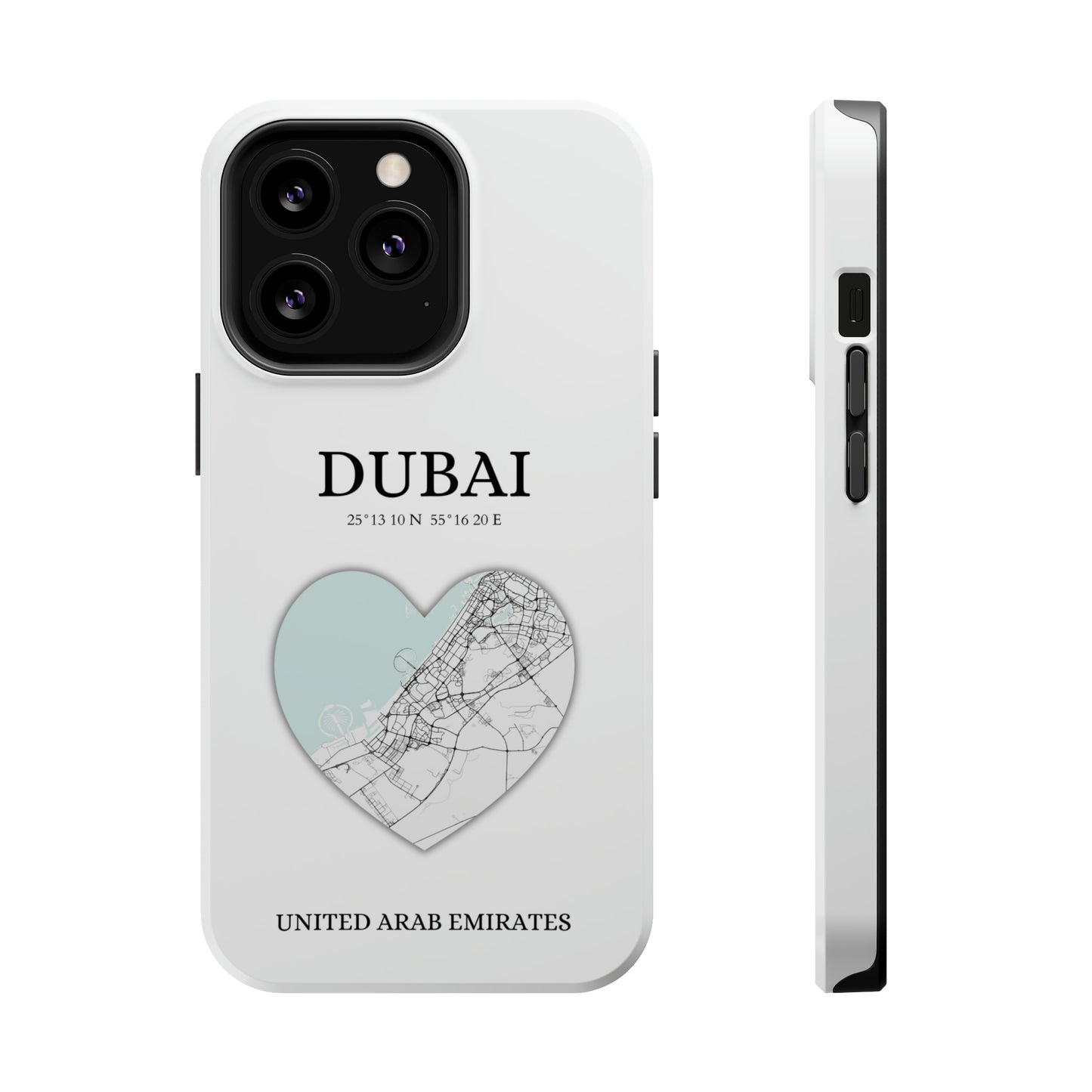 Dubai Heartbeat - White (iPhone MagSafe Case)Celestial Drive Revolutionize your iPhone's look and feel with RIMA Tough Phone Case – ultimate protection meets elegant style for iPhone 11-15. Grab yours now! 🛡️?imaGallery