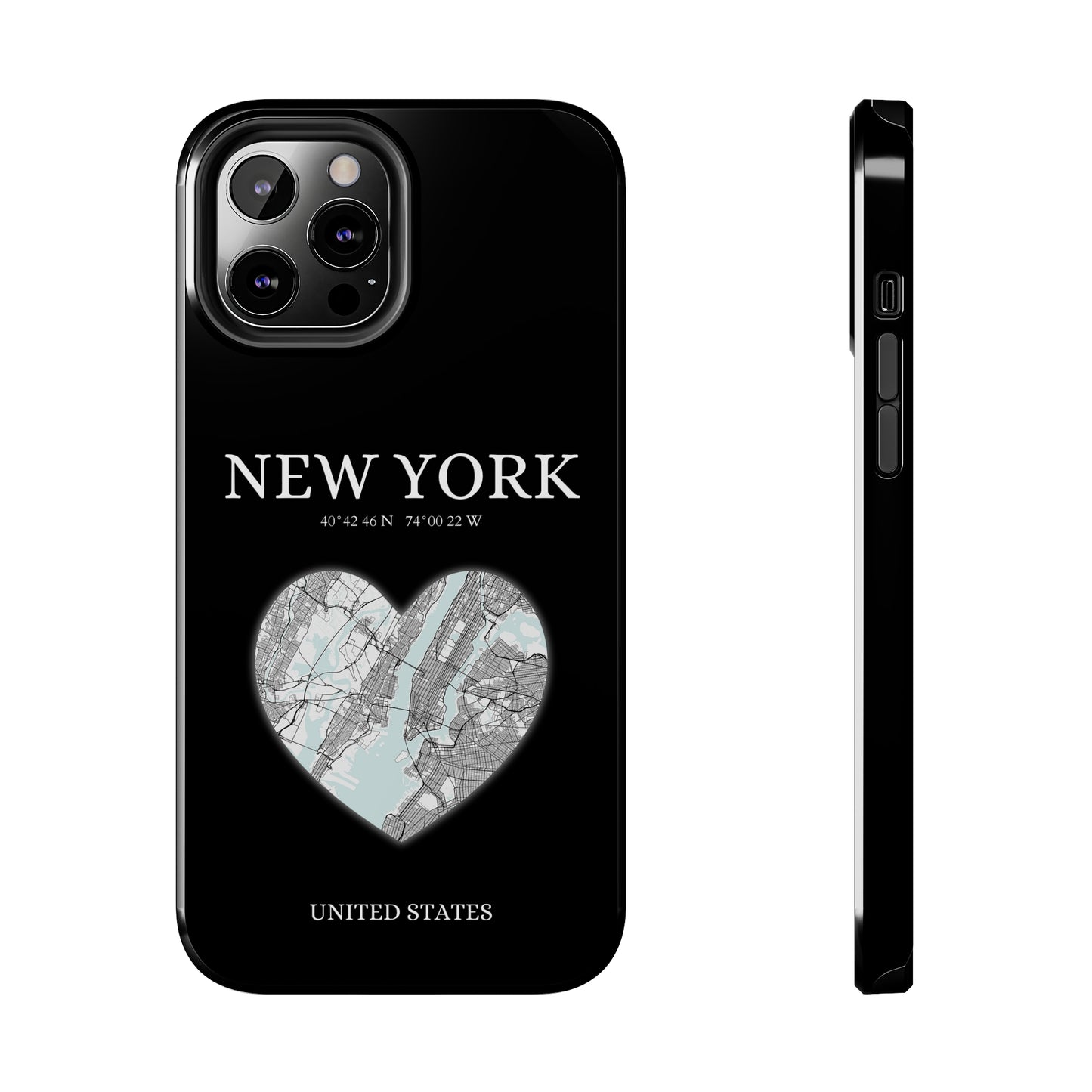Elevate your iPhone with RimaGallery's New York Heartbeat case. Sleek design meets durability for stylish protection. Free US shipping.-York Heartbeat - Black (iPhone Case 11-15)