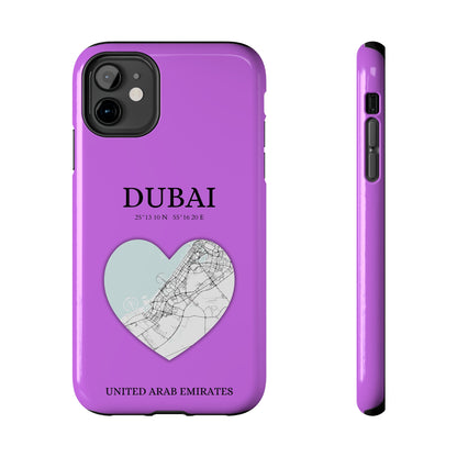 Dubai Heartbeat - Purple (iPhone Case 11-15)Elevate your iPhone with RimaGallery's Dubai York Heartbeat case. Sleek design meets durability for stylish protection. Free US shipping.RimaGallery