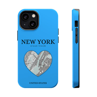 Add a touch of New York to your iPhone with the Sky Blue Heartbeat MagSafe Case, offering durable protection, seamless MagSafe compatibility, and a choice between ma-York Heartbeat - Sky Blue (iPhone MagSafe Case)