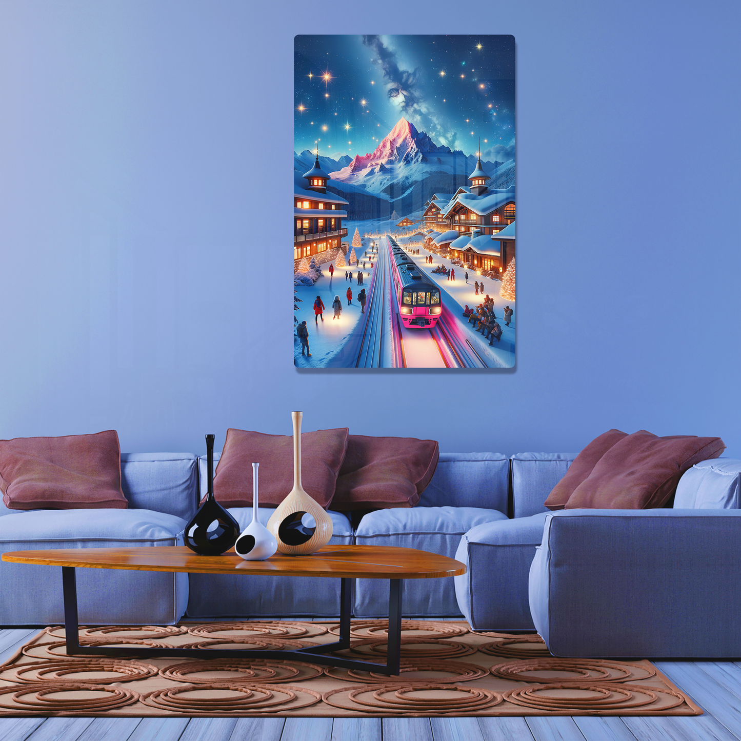 Starry Mountain Eve (Acrylic)Make a statement with Starry Mountain Eve acrylic prints. The 1⁄4" acrylic panel exudes the illusion of a smooth glass surface for vibrant artwork. Pre-installed hanRimaGallery
