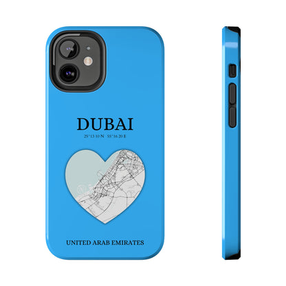 Dubai Heartbeat - Sky Blue (iPhone Case 11-15)Capture the essence of Dubai with RimaGallery's Heartbeat Purple iPhone case, blending durable protection and unique design. Perfect for iPhone 11-15 models. Free shRimaGallery