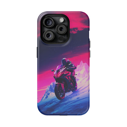 Twilight Rider (iPhone MagSafe Case)Twilight Rider MagSafe Durable Case: Style Meets Protection 📱✨
Upgrade your device with Rima Gallery's Twilight Rider MagSafe Durable Case. This case isn’t just aboRimaGallery