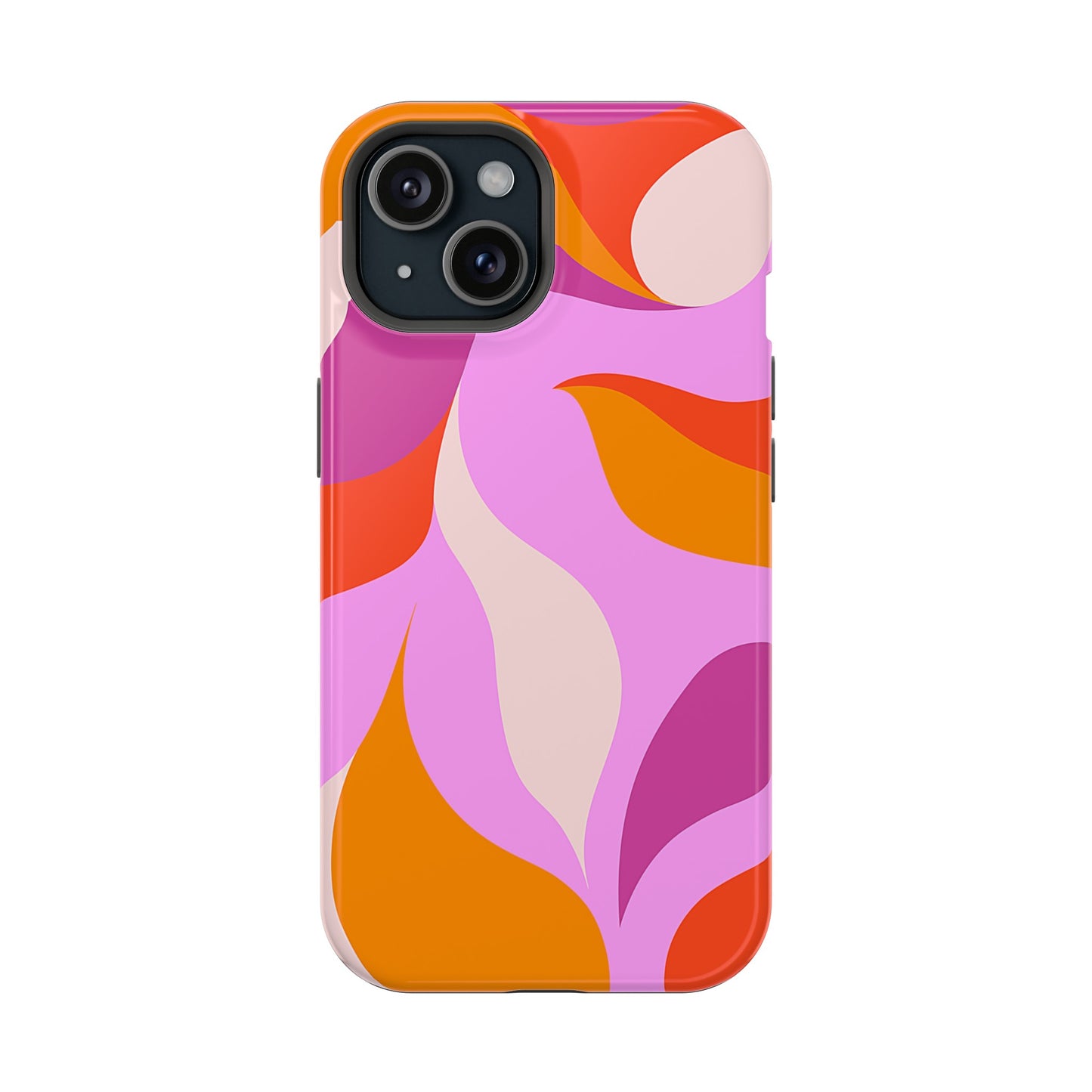 Peachy Swirls (iPhone MagSafe Case)Elevate your iPhone's protection and style with RimaGallery's Peachy Swirls design in sunset shades on a MagSafe Case against a dark backdrop. Enjoy dual-layer defenRimaGallery
