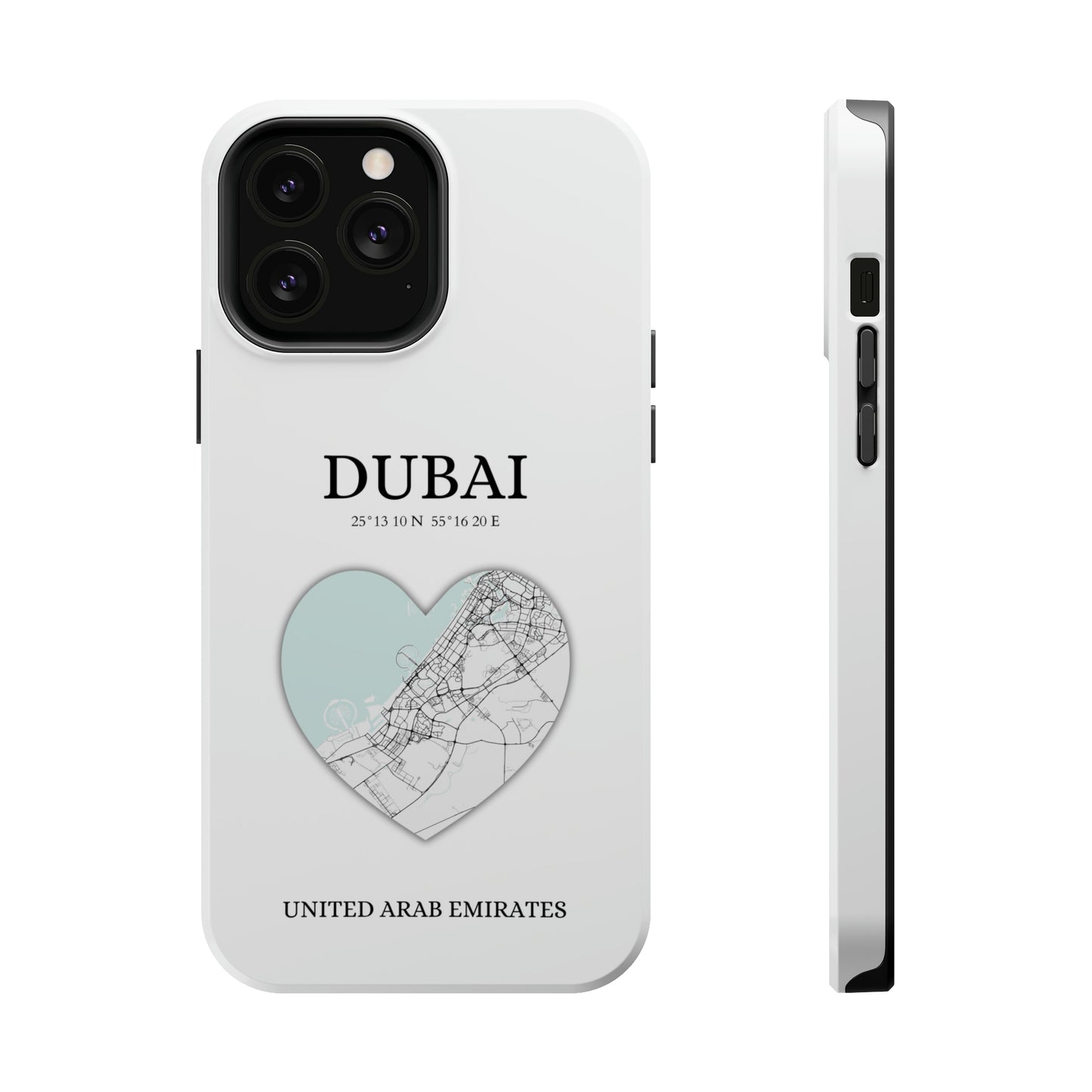 Dubai Heartbeat - White (iPhone MagSafe Case)Celestial Drive Revolutionize your iPhone's look and feel with RIMA Tough Phone Case – ultimate protection meets elegant style for iPhone 11-15. Grab yours now! 🛡️?imaGallery