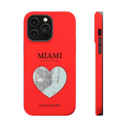 Miami Heartbeat - Red (iPhone MagSafe Case)Elevate your iPhone's style with the Miami Heartbeat Red MagSafe Case, offering robust protection, MagSafe compatibility, and a choice of matte or glossy finish. PerRimaGallery