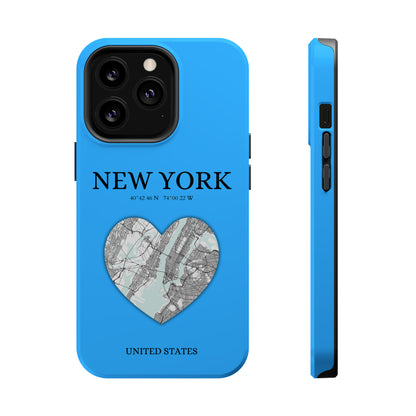Add a touch of New York to your iPhone with the Sky Blue Heartbeat MagSafe Case, offering durable protection, seamless MagSafe compatibility, and a choice between ma-York Heartbeat - Sky Blue (iPhone MagSafe Case)