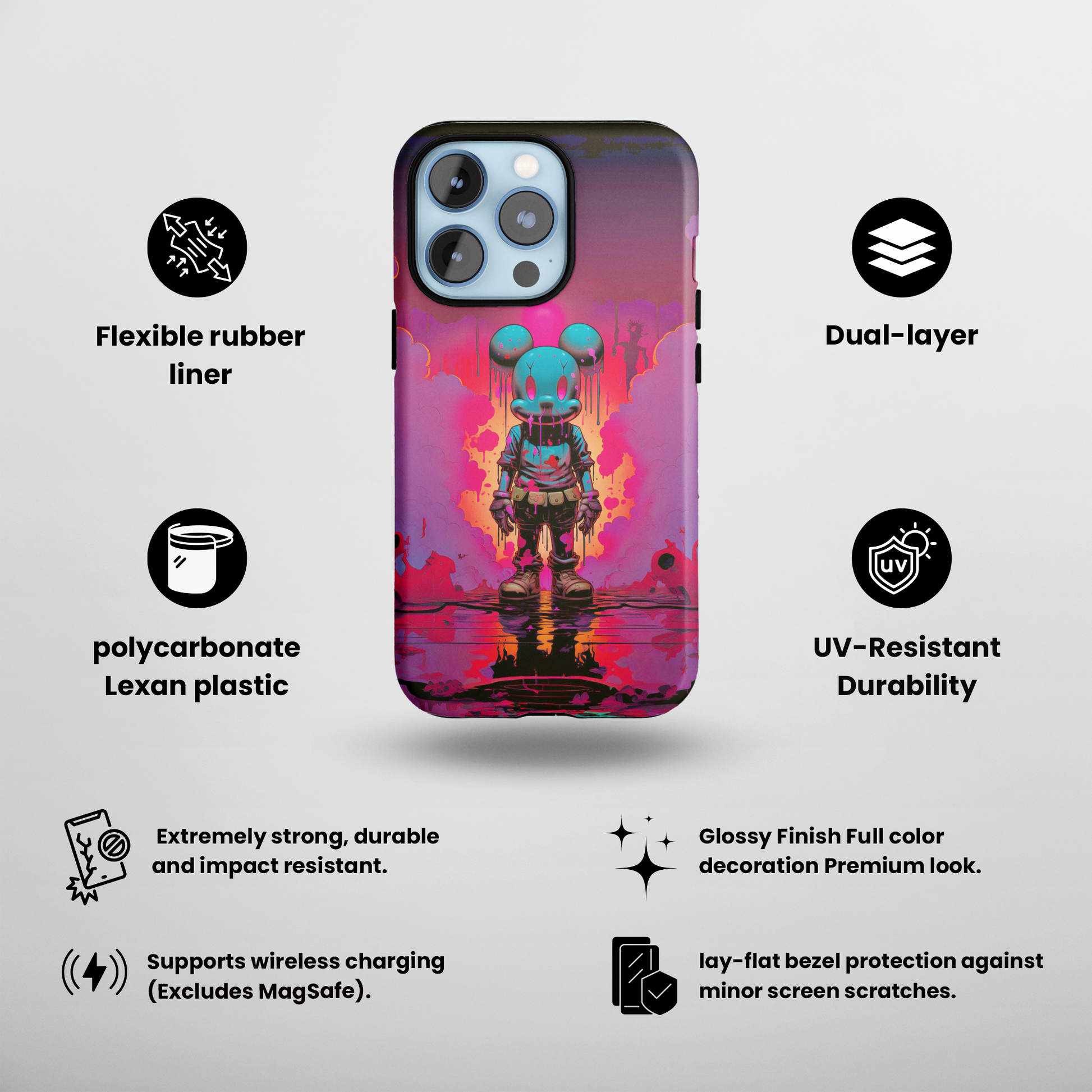 Sunset Whiskers Mousey Adventure (iPhone Case 11-15)Cuteness Overload at Twilight 🌅🐭: Add a sprinkle of whimsy to your day with our "Sunset Whiskers" phone case! An endearing mouse cartoon character, painted with thRimaGallery