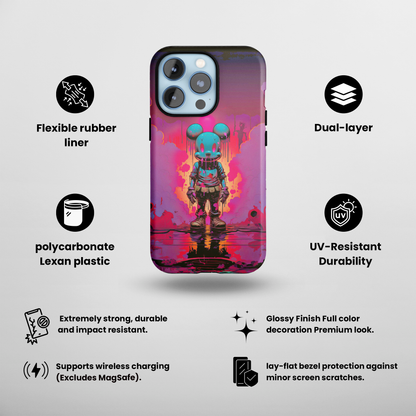 Sunset Whiskers Mousey Adventure (iPhone Case 11-15)Cuteness Overload at Twilight 🌅🐭: Add a sprinkle of whimsy to your day with our "Sunset Whiskers" phone case! An endearing mouse cartoon character, painted with thRimaGallery