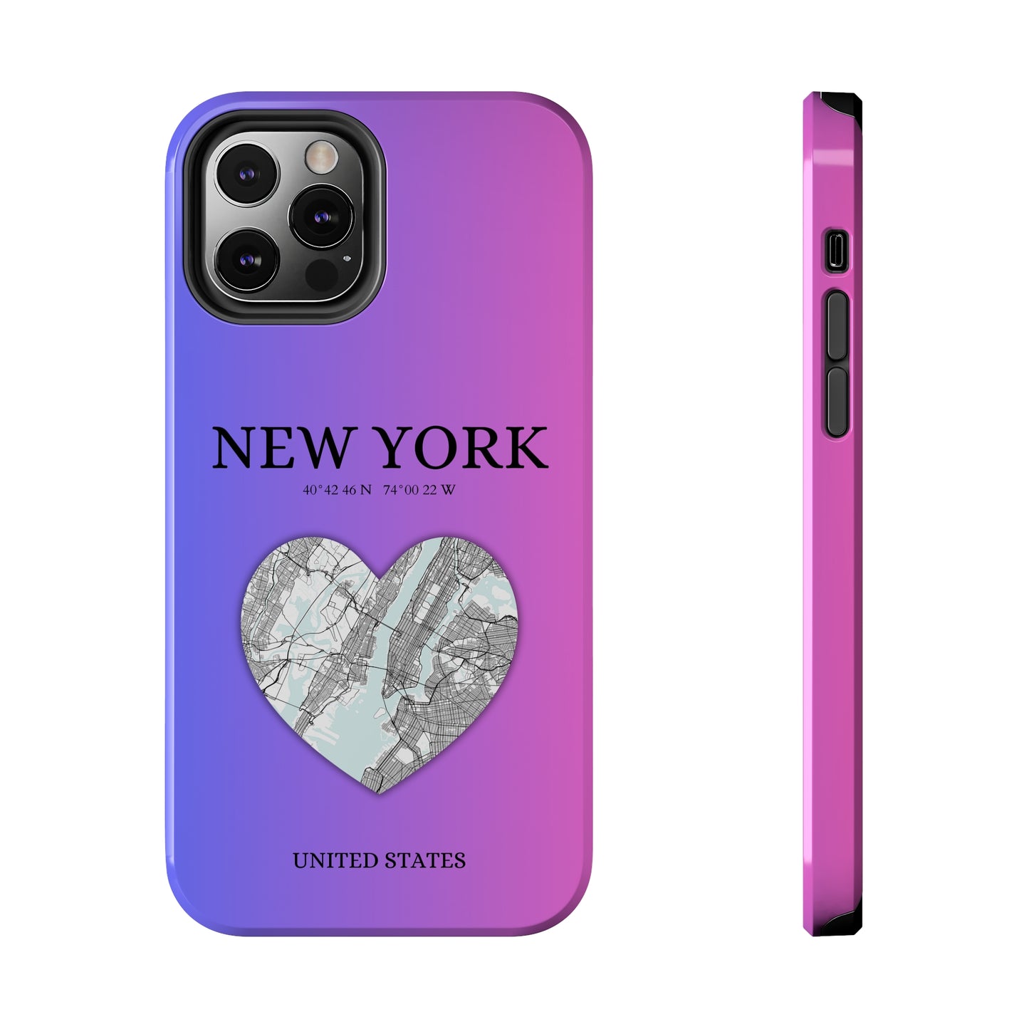 Elevate your iPhone with RimaGallery's New York Heartbeat case. Sleek design meets durability for stylish protection. Free US shipping.-York Heartbeat - Magenta (iPhone Case 11-15)
