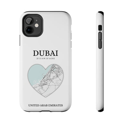 Dubai Heartbeat - White (iPhone Case 11-15)Capture the essence of Dubai with RimaGallery's Heartbeat White iPhone case, blending durable protection and unique design. Perfect for iPhone 11-15 models. Free shiRimaGallery