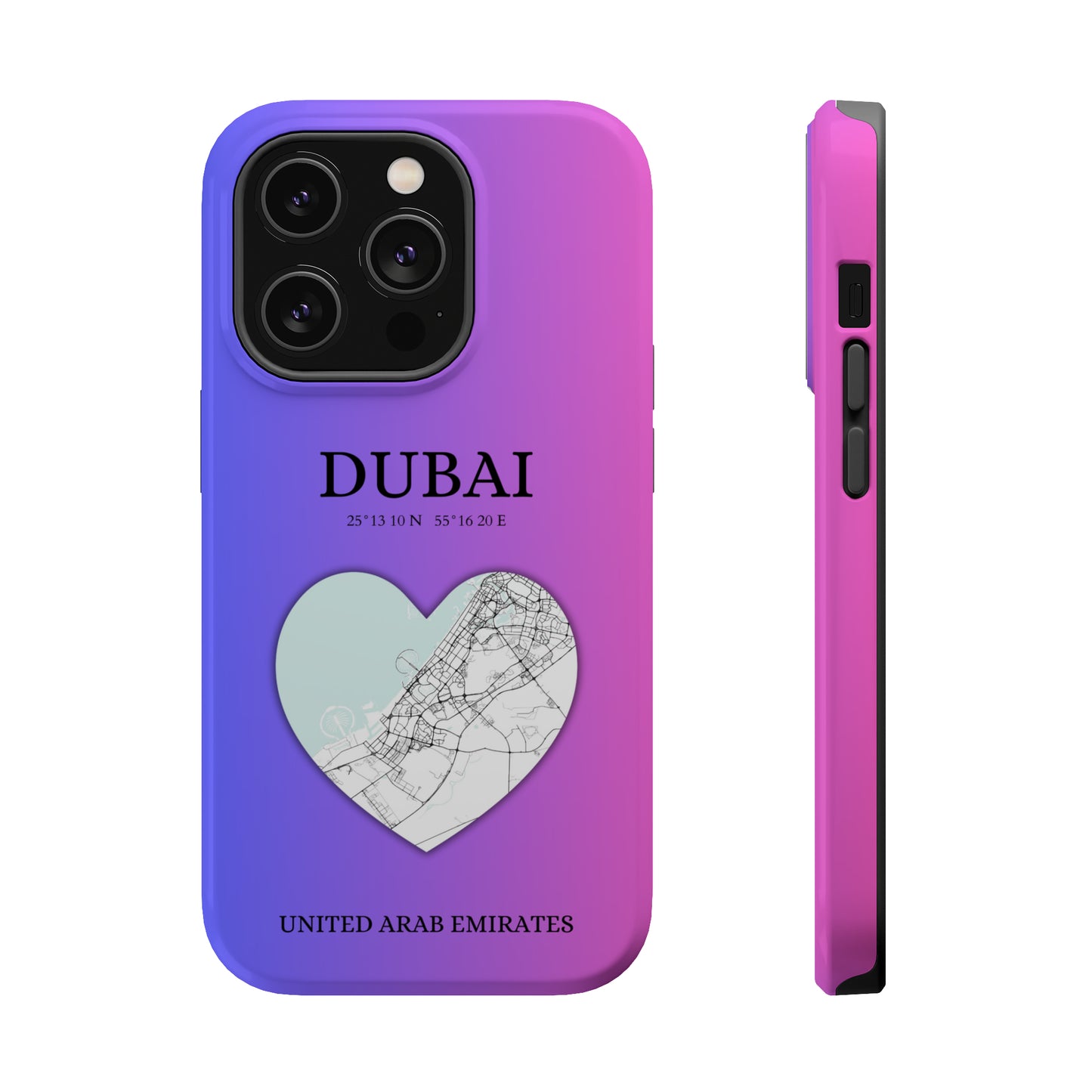 Dubai Heartbeat - Magenta (iPhone MagSafe Case)Elevate your iPhone's style with the Dubai Heartbeat White MagSafe Case, offering robust protection, MagSafe compatibility, and a choice of matte or glossy finish. PRimaGallery
