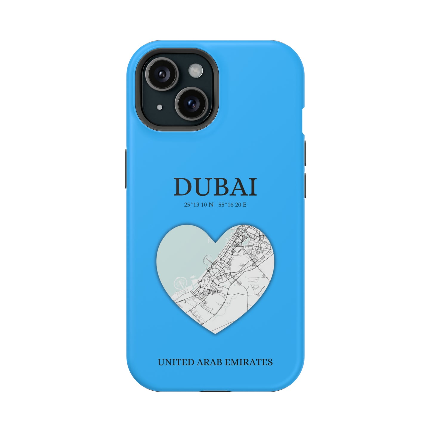 Dubai Heartbeat - Sky Blue (iPhone MagSafe Case)Elevate your iPhone's style with the Dubai Heartbeat White MagSafe Case, offering robust protection, MagSafe compatibility, and a choice of matte or glossy finish. PRimaGallery