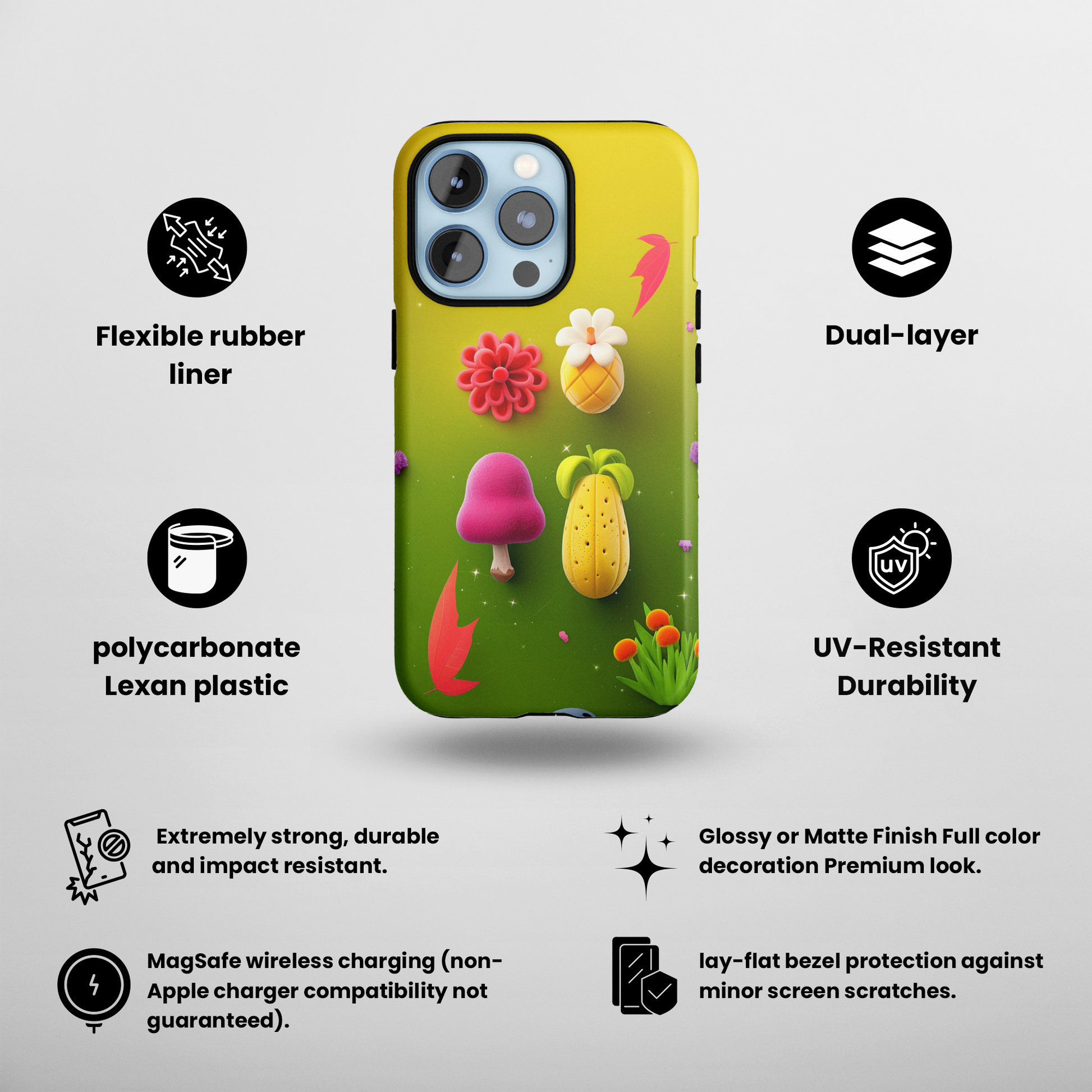 Whimsy Garden (iPhone MagSafe Case)Rima Gallery presents the exclusive Psychedelic Flow MagSafe Durable Case For iphone 13, 14, 15, Pro, Max. Upgrade to our iPhone 13-15 MagSafe Case: Dual-layer proteRimaGallery