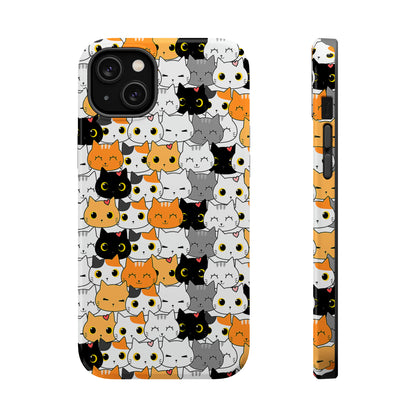 Kitten Kaleidoscope (iPhone MagSafe Case)Elevate your iPhone's style with Cute pattern of varied cartoon cats MagSafe Case, offering robust protection, MagSafe compatibility, and a choice of matte or glossyRimaGallery