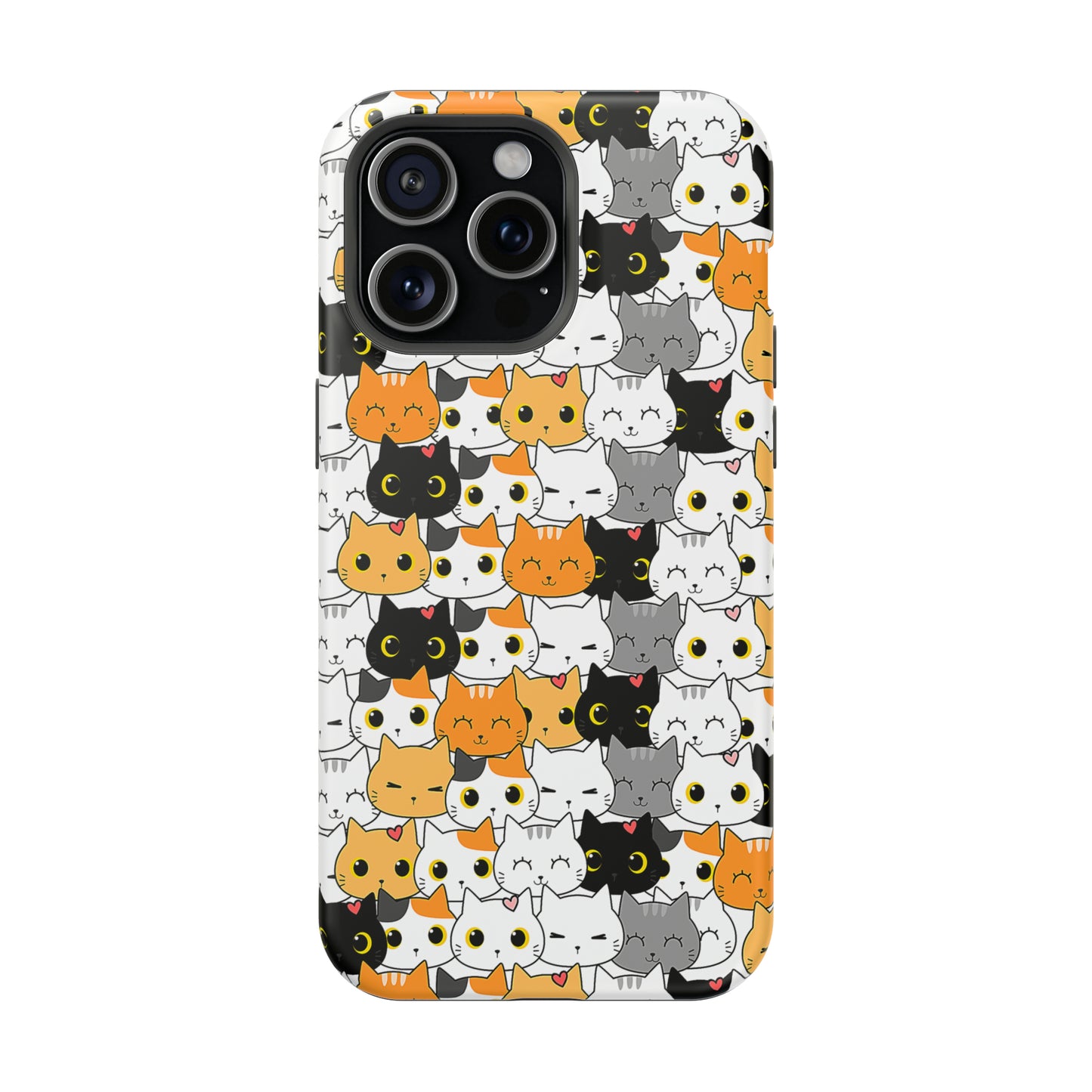 Kitten Kaleidoscope (iPhone MagSafe Case)Elevate your iPhone's style with Cute pattern of varied cartoon cats MagSafe Case, offering robust protection, MagSafe compatibility, and a choice of matte or glossyRimaGallery