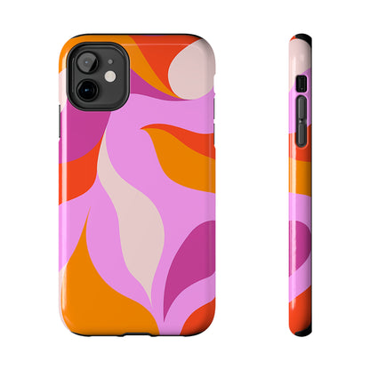 Peachy Swirls (iPhone Case 11-15)Elevate your iPhone's protection and style with RimaGallery's Peachy Swirls design in sunset shades On case, featuring dual-layer defense and a sleek, glossy finish.RimaGallery