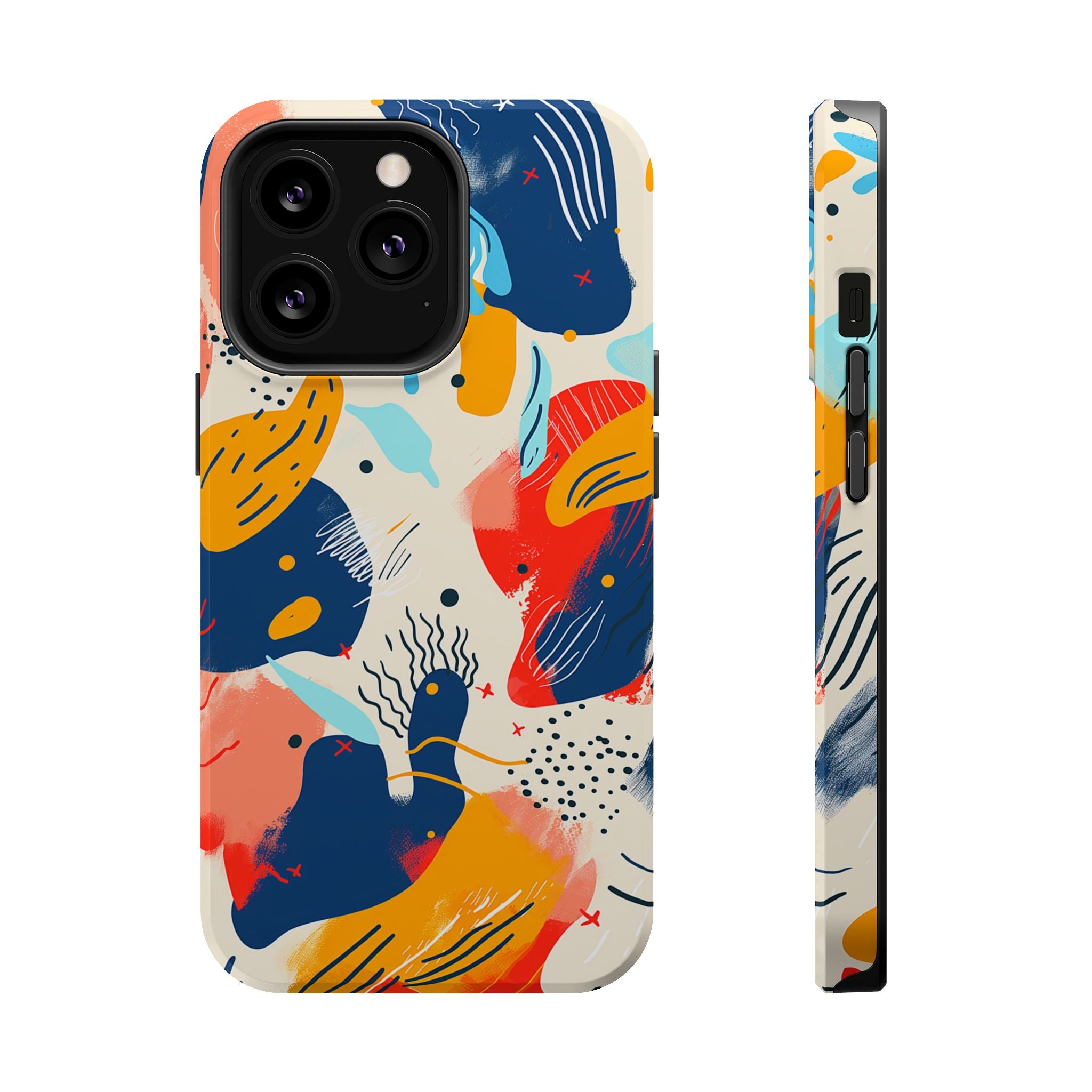 Abstract Color Splash Magnetic Phone Case — Impact-Resistant iPhone Cover