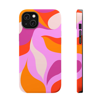 Peachy Swirls (iPhone MagSafe Case)Elevate your iPhone's protection and style with RimaGallery's Peachy Swirls design in sunset shades on a MagSafe Case against a dark backdrop. Enjoy dual-layer defenRimaGallery
