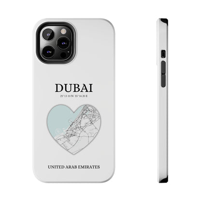 Dubai Heartbeat - White (iPhone Case 11-15)Capture the essence of Dubai with RimaGallery's Heartbeat White iPhone case, blending durable protection and unique design. Perfect for iPhone 11-15 models. Free shiRimaGallery