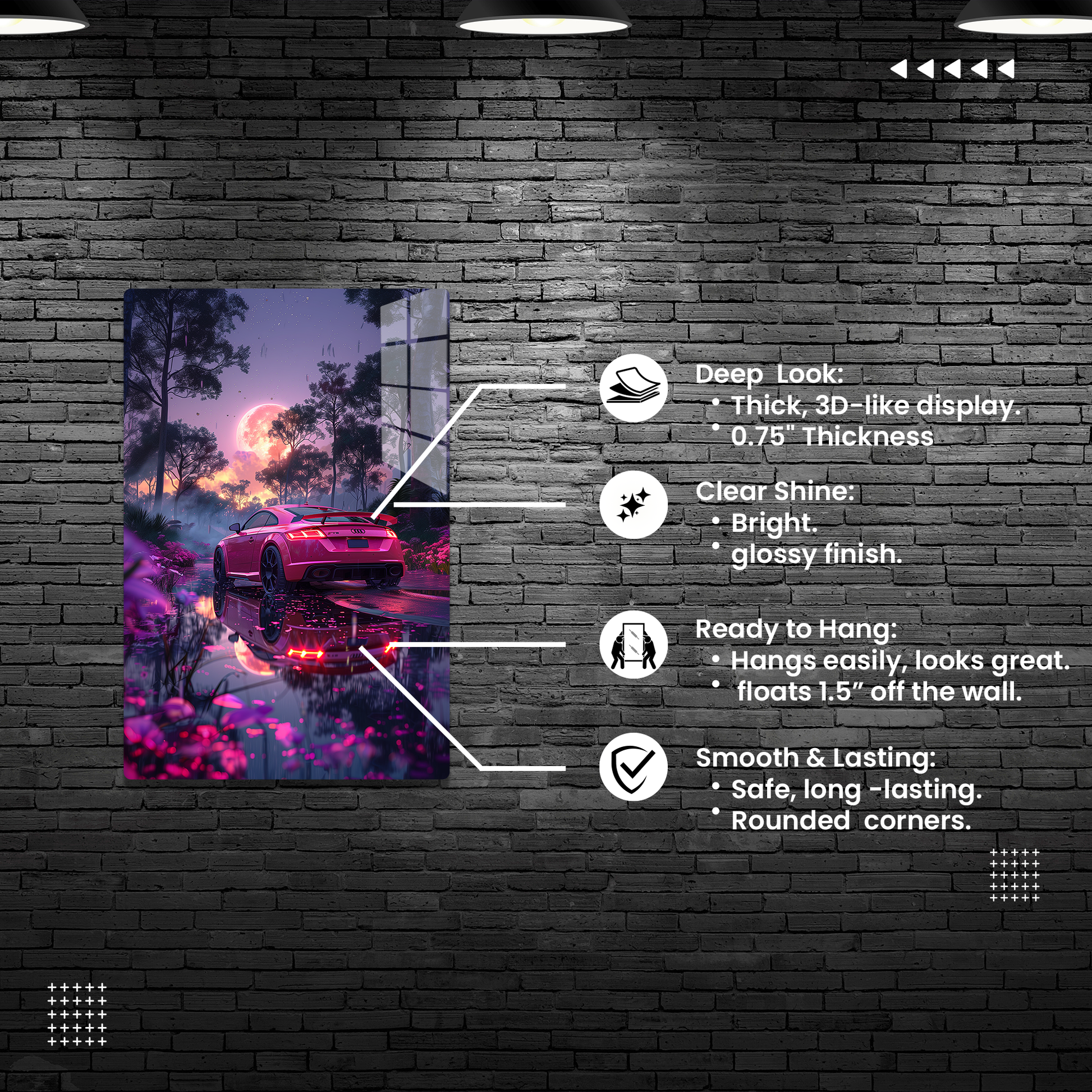 Moonlit Majesty (Acrylic)Step into the universe with 'Moonlit Majesty' on canvas from RimaGallery. Experience the cosmos in your home with vibrant, ethically crafted art. Free shipping in thRimaGallery