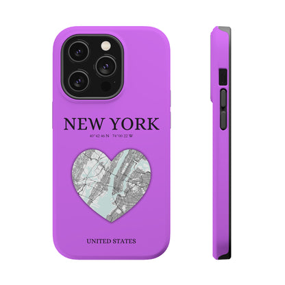 Add a touch of New York to your iPhone with the Purple Heartbeat MagSafe Case, offering durable protection, seamless MagSafe compatibility, and a choice between matt-York Heartbeat - Purple (iPhone MagSafe Case)