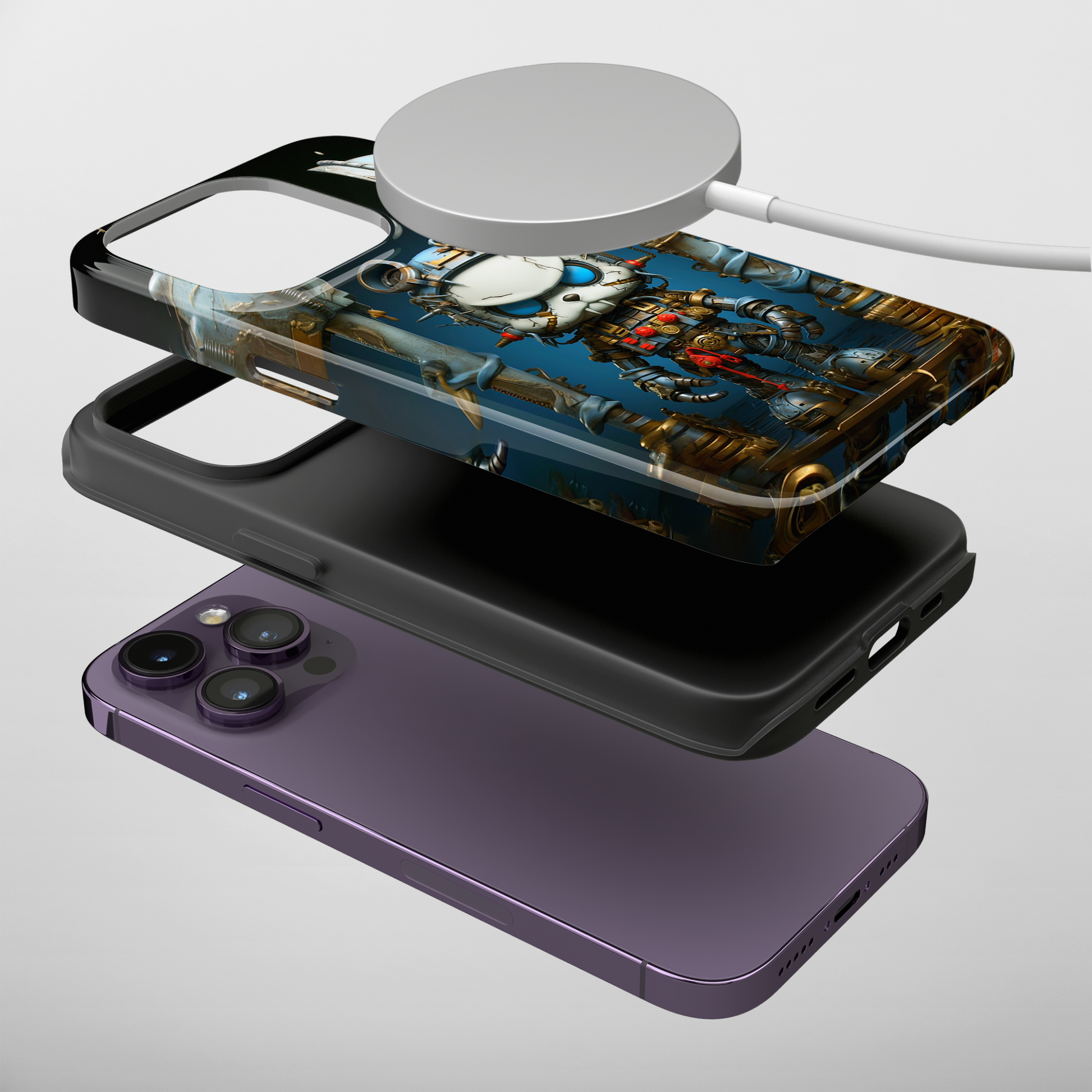 Steampunk Sentry (iPhone MagSafe Case)Steampunk Sentry MagSafe Durable Case: Style Meets Protection 📱✨
Upgrade your device with Rima Gallery's Steampunk Sentry MagSafe Durable Case. This case isn’t justRimaGallery