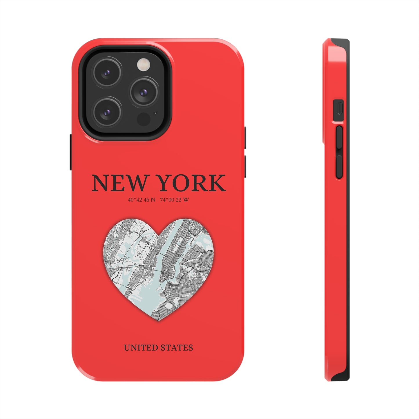 Elevate your iPhone with RimaGallery's New York Heartbeat case. Sleek design meets durability for stylish protection. Free US shipping.-York Heartbeat - Red (iPhone Case 11-15)