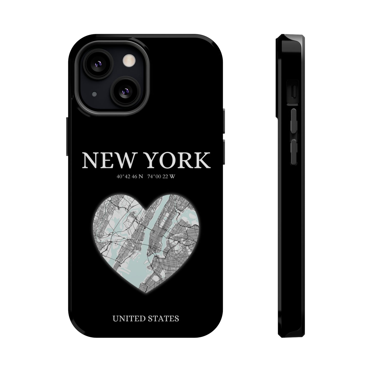 Elevate your iPhone's style with the New York Heartbeat Black MagSafe Case, offering robust protection, MagSafe compatibility, and a choice of matte or glossy finish-York Heartbeat - Black (iPhone MagSafe Case)