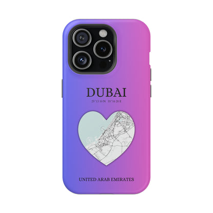 Dubai Heartbeat - Magenta (iPhone MagSafe Case)Elevate your iPhone's style with the Dubai Heartbeat White MagSafe Case, offering robust protection, MagSafe compatibility, and a choice of matte or glossy finish. PRimaGallery