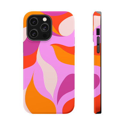 Peachy Swirls (iPhone MagSafe Case)Elevate your iPhone's protection and style with RimaGallery's Peachy Swirls design in sunset shades on a MagSafe Case against a dark backdrop. Enjoy dual-layer defenRimaGallery