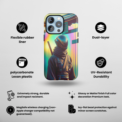 Samurai Synthwave (iPhone MagSafe Case)Samurai Synthwave MagSafe Durable Case: Style Meets Protection 📱✨
Upgrade your device with Rima Samurai Synthwave MagSafe Durable Case. This case isn’t just about sRimaGallery