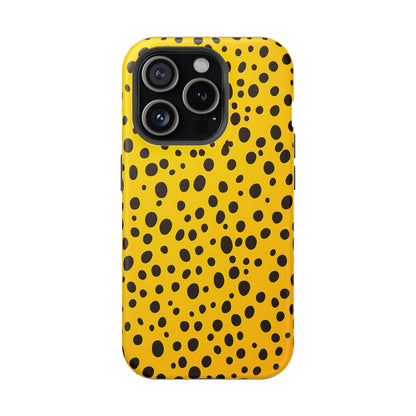 Dotted Delight - Yellow (iPhone MagSafe Case)Elevate your iPhone's style with a yellow surface with scattered dark dots and a MagSafe Case, offering robust protection, MagSafe compatibility, and a choice of matRimaGallery