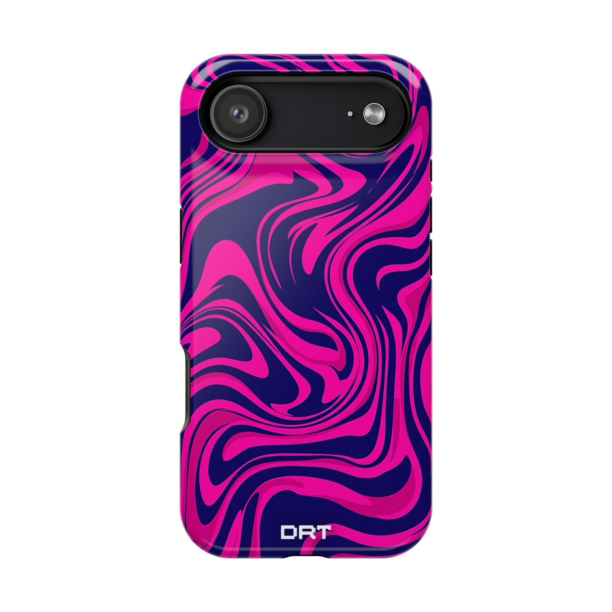 Magnetic Impact-Resistant Phone Case — Neon Pink & Purple Swirl