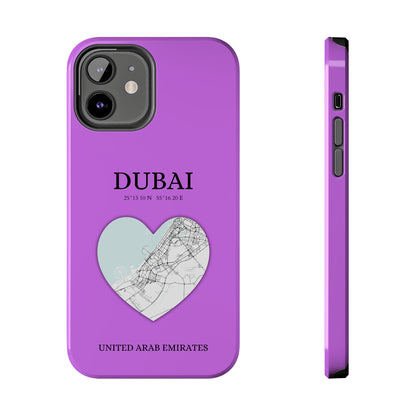 Dubai Heartbeat - Purple (iPhone Case 11-15)Elevate your iPhone with RimaGallery's Dubai York Heartbeat case. Sleek design meets durability for stylish protection. Free US shipping.RimaGallery