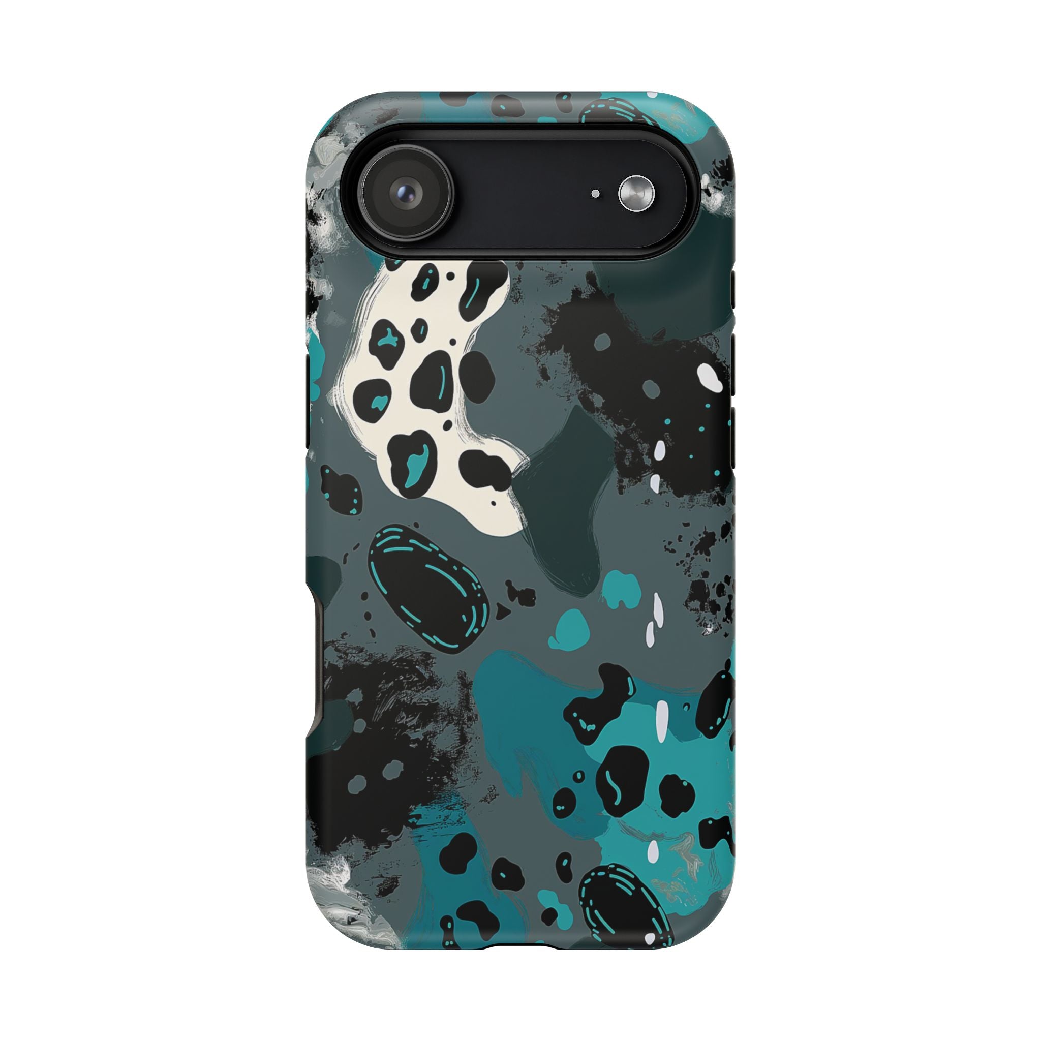 Teal Abstract Camo Magnetic Impact-Resistant Phone Case