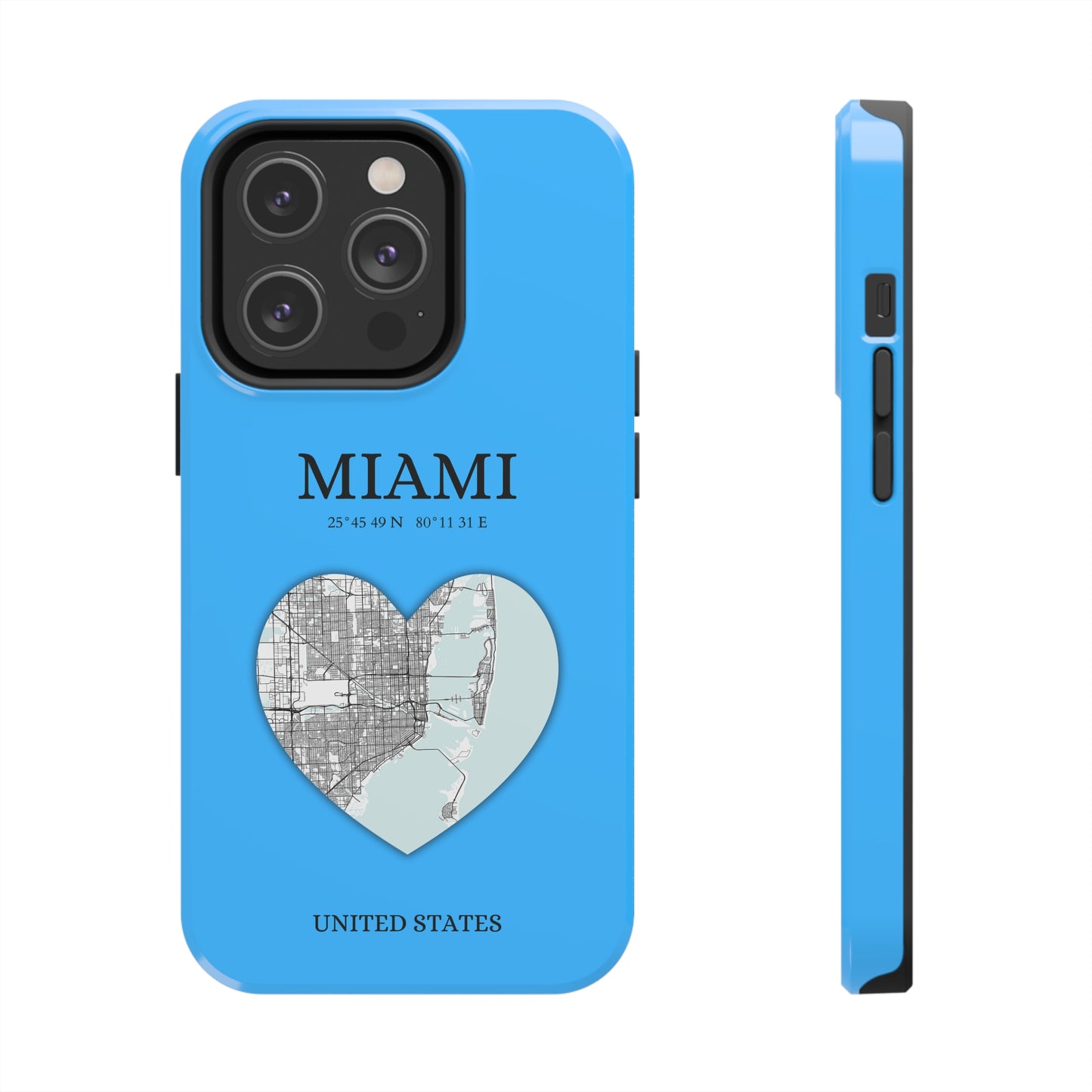 Miami Heartbeat - Sky Blue (iPhone Case 11-15)Capture the essence of Miami with RimaGallery's Heartbeat Sky Blue iPhone case, blending durable protection and unique design. Perfect for iPhone 11-15 models. Free RimaGallery