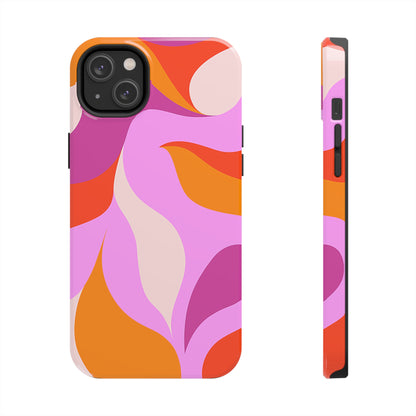 Peachy Swirls (iPhone Case 11-15)Elevate your iPhone's protection and style with RimaGallery's Peachy Swirls design in sunset shades On case, featuring dual-layer defense and a sleek, glossy finish.RimaGallery