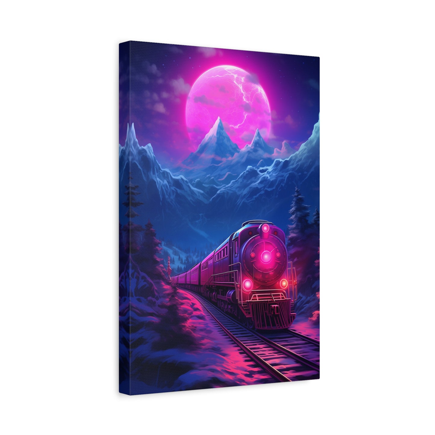 Lunar Express (Canvas)Lunar Express snow train(Canvas  Matte finish, stretched, with a depth of 1.25 inches) Elevate your décor with RimaGallery’s responsibly made art canvases. Our eco-fRimaGallery