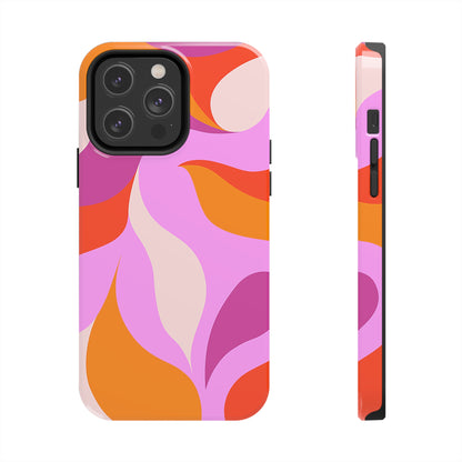 Peachy Swirls (iPhone Case 11-15)Elevate your iPhone's protection and style with RimaGallery's Peachy Swirls design in sunset shades On case, featuring dual-layer defense and a sleek, glossy finish.RimaGallery