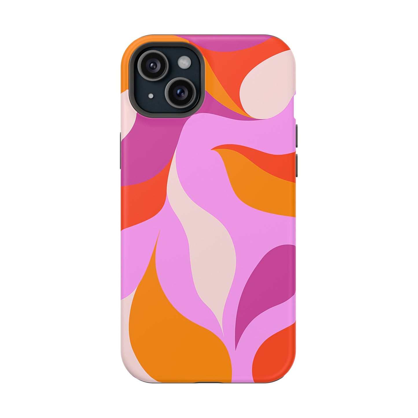 Peachy Swirls (iPhone MagSafe Case)Elevate your iPhone's protection and style with RimaGallery's Peachy Swirls design in sunset shades on a MagSafe Case against a dark backdrop. Enjoy dual-layer defenRimaGallery